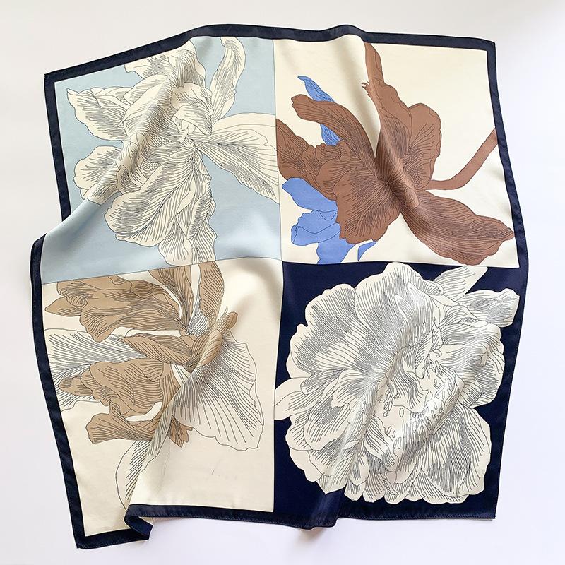100% Natural Silk Square Scarf Women Hairband Neckerchief Wrap