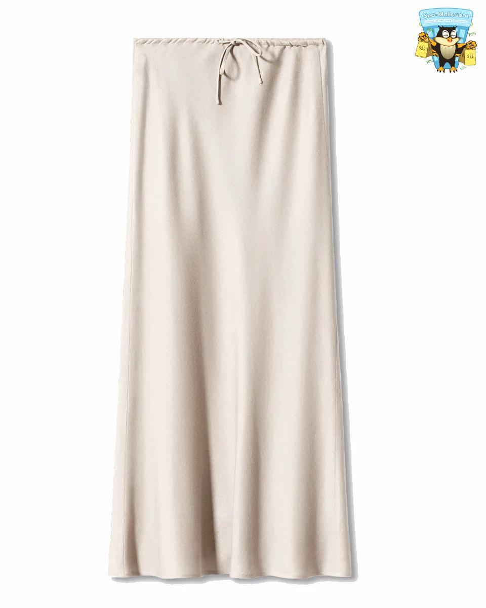 Solid Color Satin Long Skirt �
