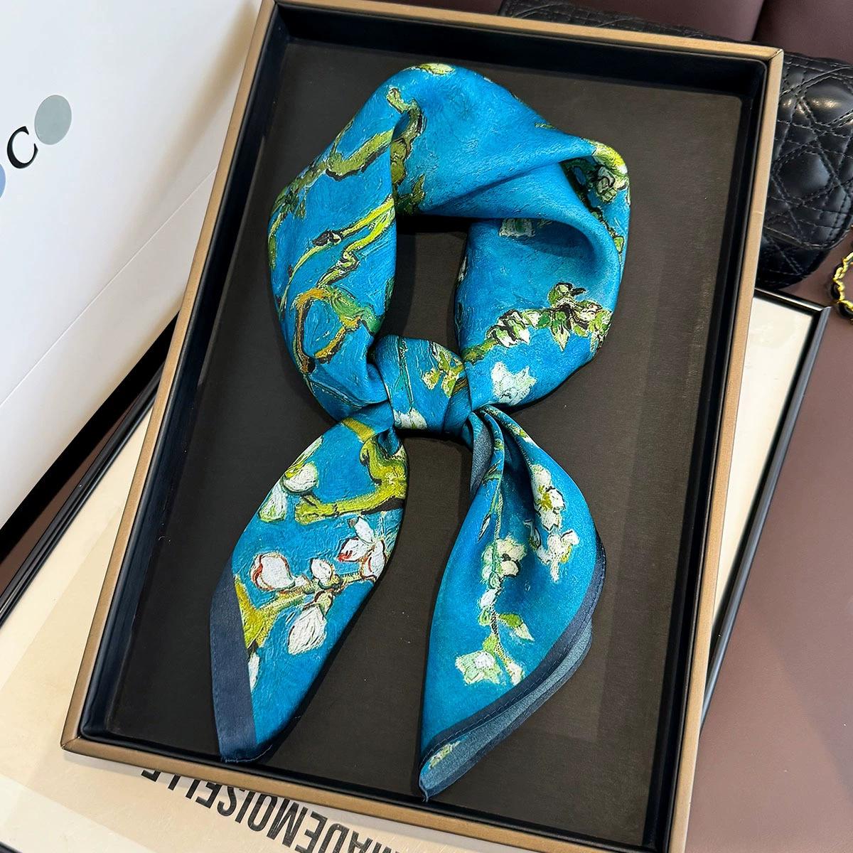 100% Mulberry Silk Square Scarf for Women
