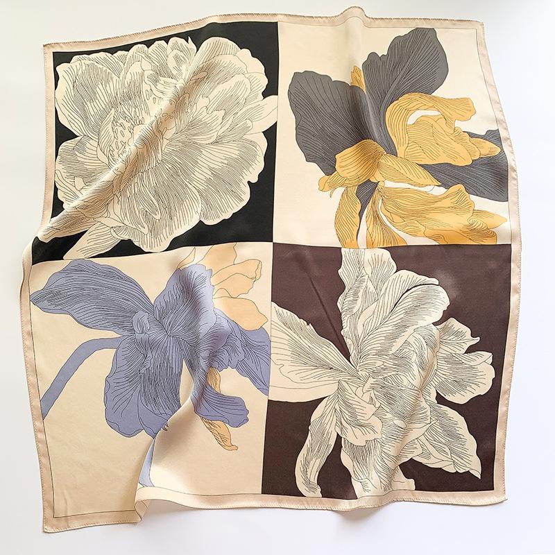 100% Natural Silk Square Scarf Women Hairband Neckerchief Wrap