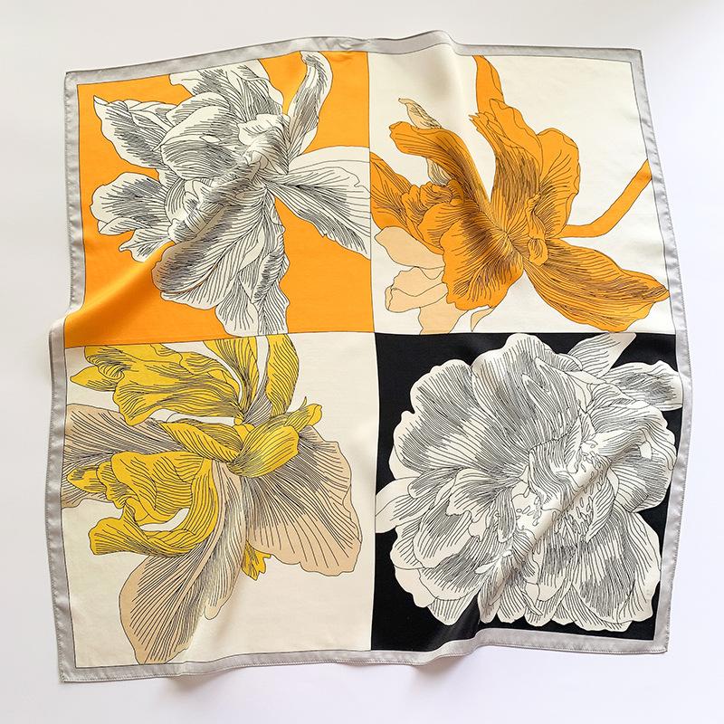 100% Natural Silk Square Scarf Women Hairband Neckerchief Wrap