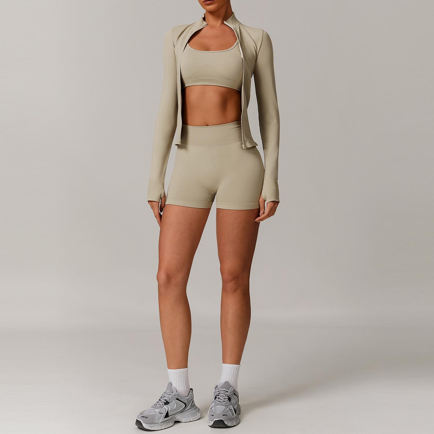 Seamless Yoga Set for Women 2/3PCS Sports Bra & Leggings Fitness Tracksuit