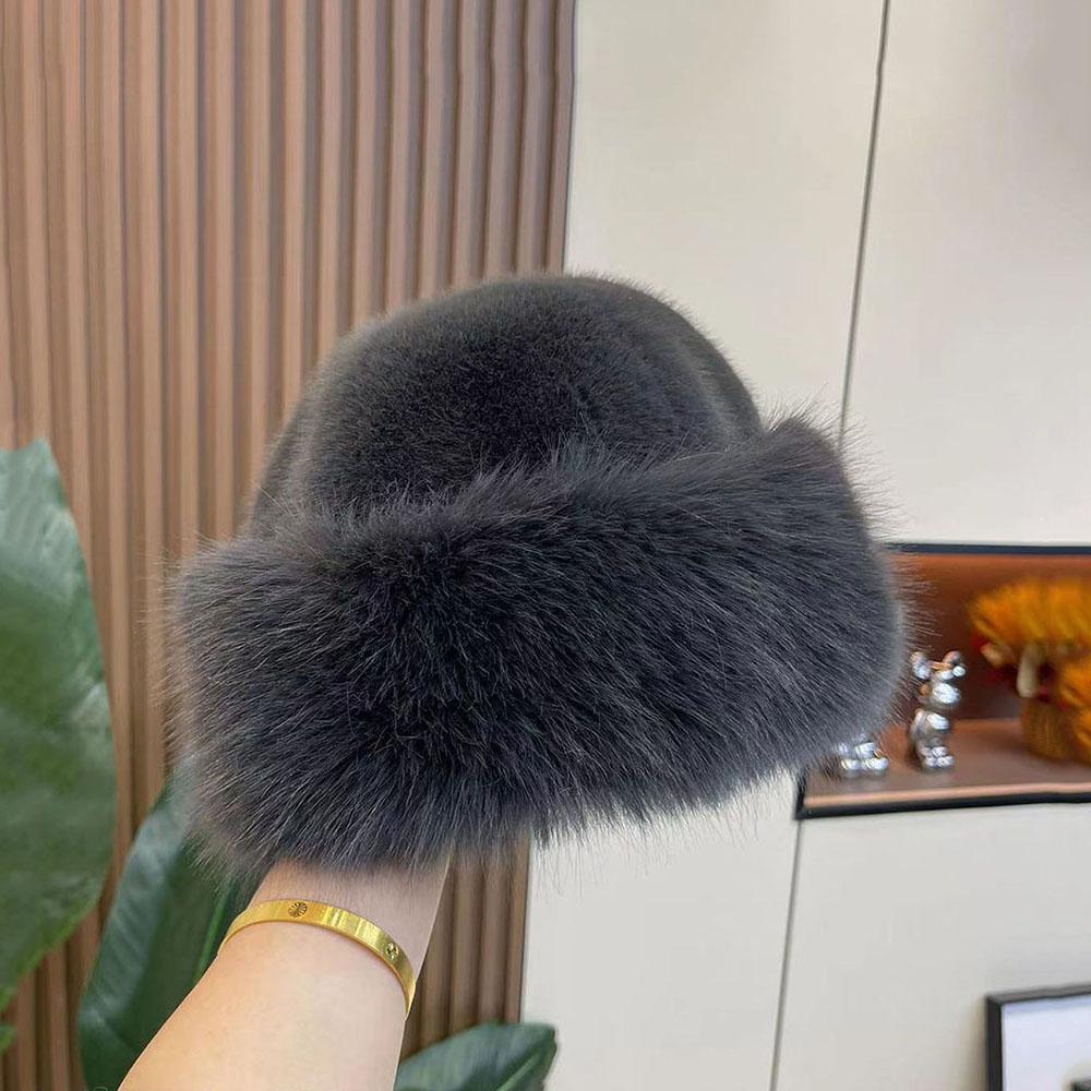 Faux Fox Fur Winter Snow Ski Cap