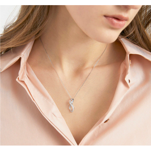 'Sculpt' 18K White Gold Diamond Pendant