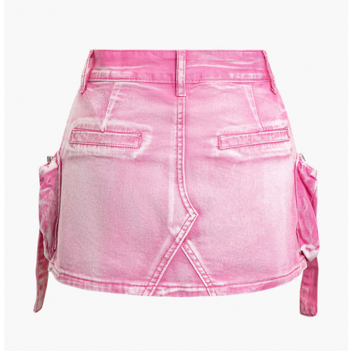 Faded Pocket Denim Mini Skirt 