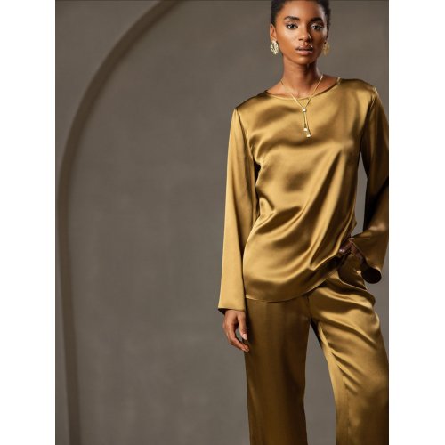 19Momme Silk Relaxed Long-sleeved Blouse 
