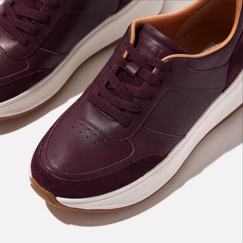 F-MODE Leather/Suede Flatform Trainers