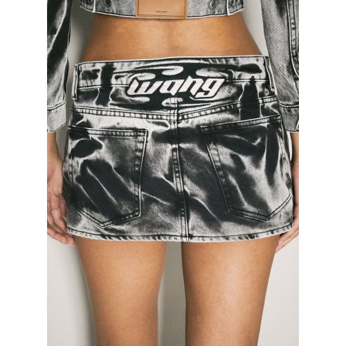 Alexander <span style='filter: blur(2.5px);'>****</span> Blade Logo-Embroidery Denim Mini Skirt
