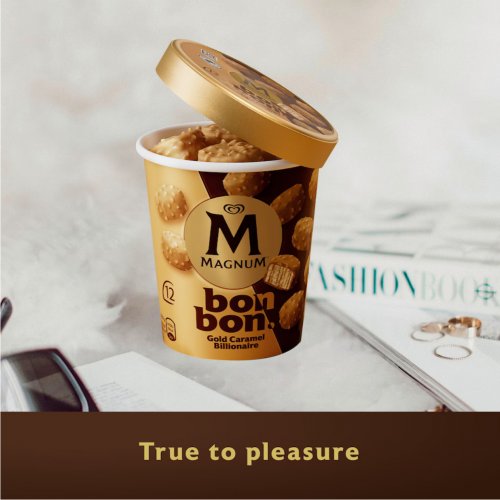 Magnum Bon Bon Gold Caramel Billionaire Ice Cream 12 Pack 204ml