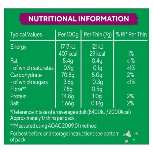 Ryvita Thins Flatbreads - Rosemary & Sea Salt 125g