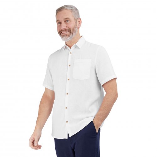  Men's Ravello Linen Easy-Care Short Sleeve Shirt 