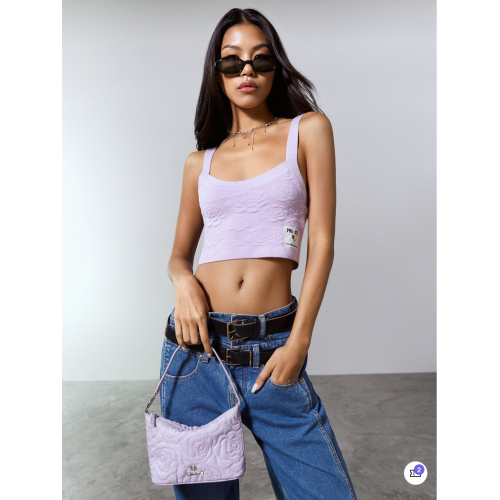 Rose Pump Knitted Cami Top - Purple