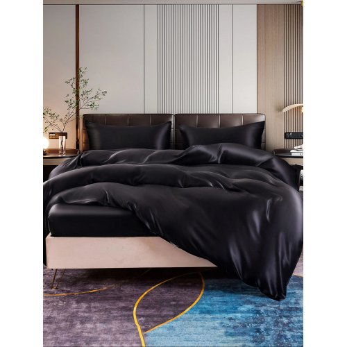  22Momme 4Pcs Silk Set Duvet Cover+Fitted Sheet+2x Pillowcases