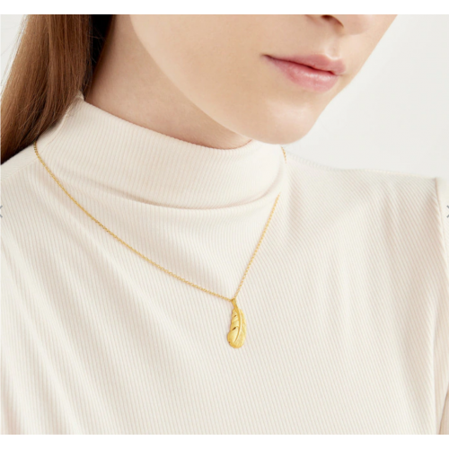Gold Feather Pendant