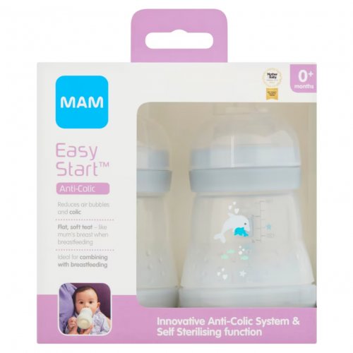 Mam Anti Colic Bottle 0+ Months 160Ml X2
