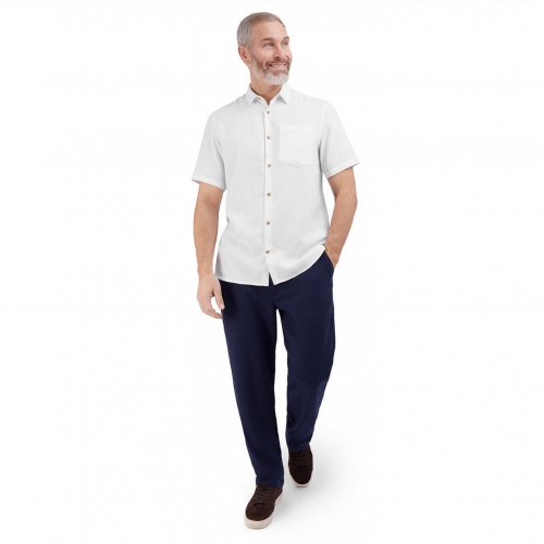  Men's Ravello Linen Easy-Care Short Sleeve Shirt 