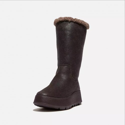 F-MODE Double-Faced Shearling Leather Flatform Calf Boots