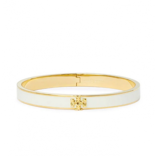 Tory Burch Gold-Tone Kira Enamelled Bangle Bracelet