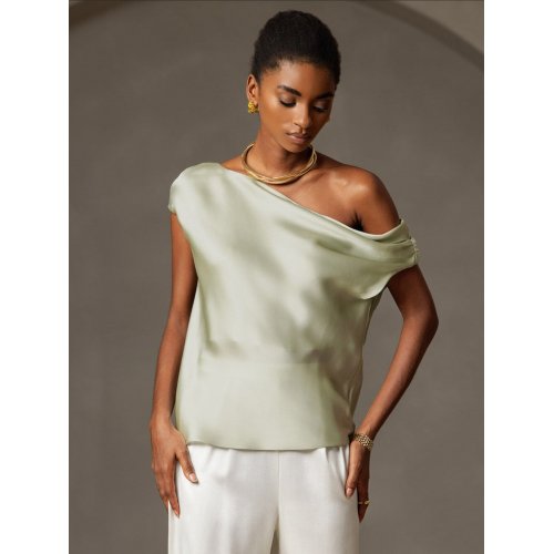 19Momme Silk Chic One-Shoulder Blouse 