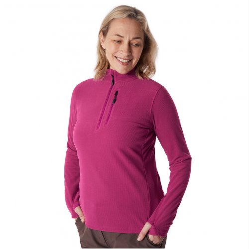  Women's Microgrid Fleece Zip Neck Top 