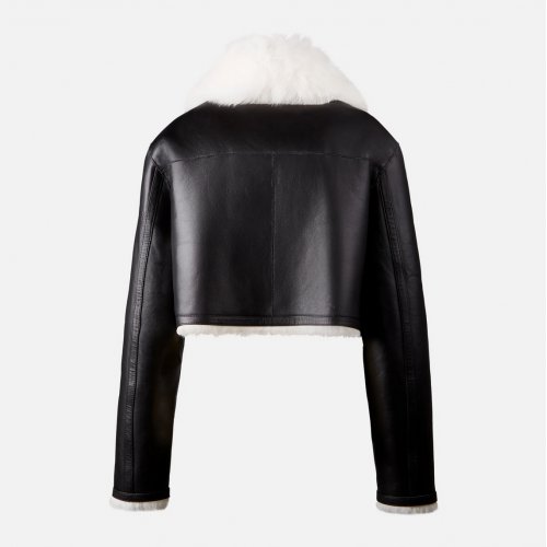 Reversible Jacket in shearling Black White