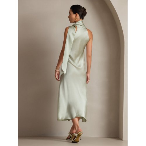 19Momme Silk Tie Neck Dress 