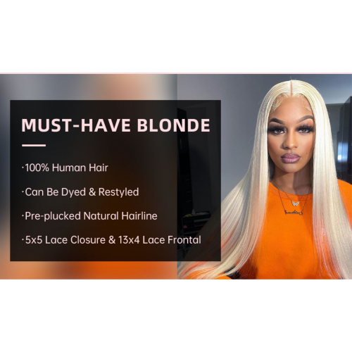 Pure 613 Blonde Straight HD Lace Wigs With Super Natural Baby Hair 