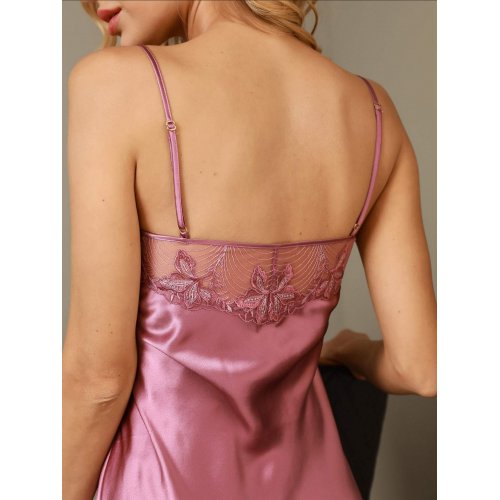  Pure Silk Sexy Lace Neck Slip Dresses