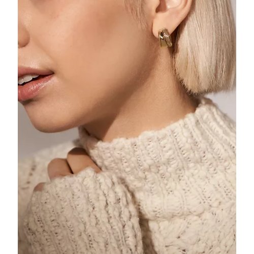 Merete Gold-Tone Stainless Steel Huggie Hoop Earrings