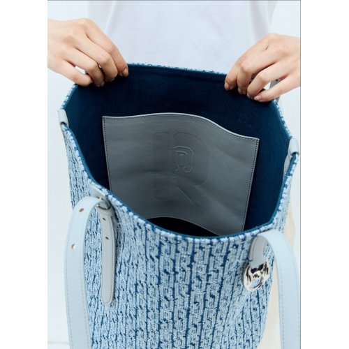 Rabanne Denim Logo Tote Bag