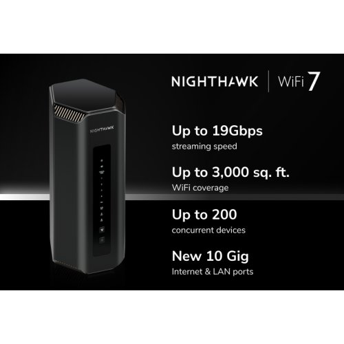  Nighthawk RS700S Tri Band WiFi 7 Router, 19Gbps, 10 Gig Port 