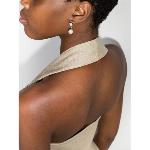 Gancini glass-pearl earrings