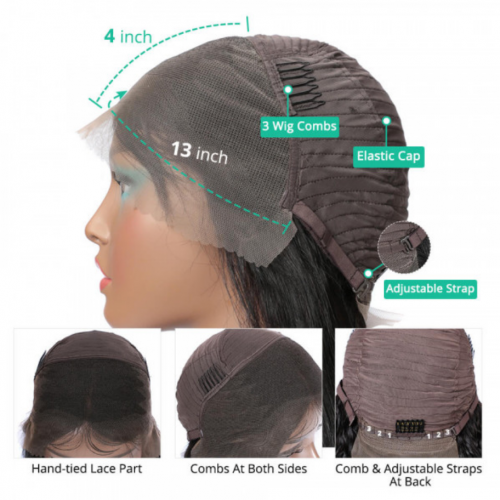  Bob Lace Front <span style='filter: blur(2.5px);'>******</span> Hair Straight Wigs
