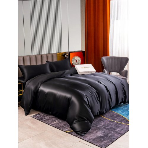  22Momme 4Pcs Silk Set Duvet Cover+Fitted Sheet+2x Pillowcases