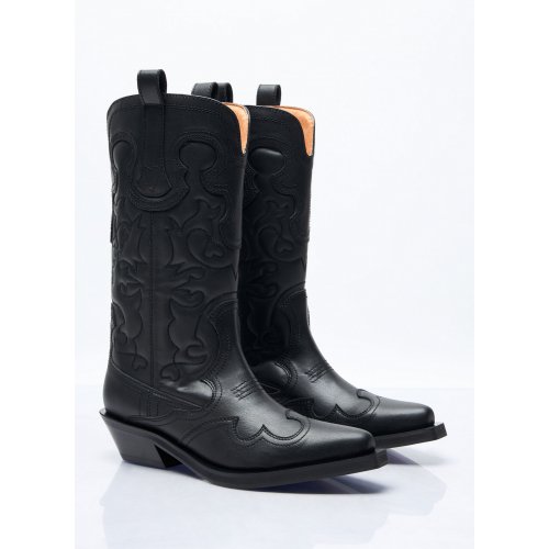 Mid Shaft Embroidered Western Boots