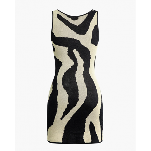 Contrast Sleeveless Knit Mini Dress 