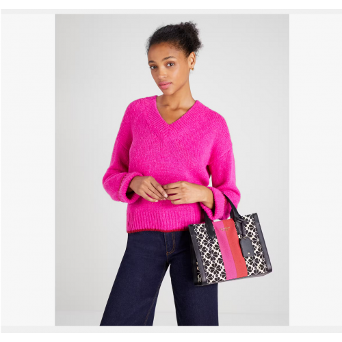 Spade Flower Jacquard Stripe Manhattan Small Tote