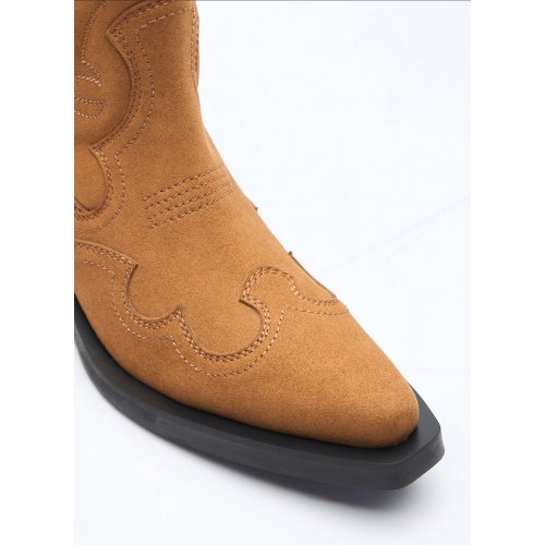 Ganni Mid Shaft Embroidered Western Boots