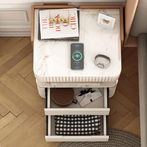  Vailora Modern Smart Nightstand with Wireless Charger & Sensor Light Bluetooth Speakers 