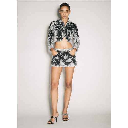 Alexander <span style='filter: blur(2.5px);'>****</span> Blade Logo-Embroidery Denim Mini Skirt