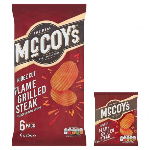 Mccoy's Flame Grilled Steak Crisps 6X25g