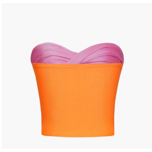 Contrast Twisted Front Tube Top 