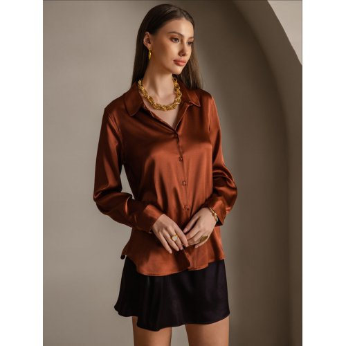 19Momme Silk Basic Lapel Shirt 