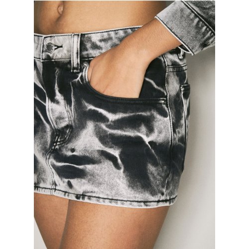 Alexander <span style='filter: blur(2.5px);'>****</span> Blade Logo-Embroidery Denim Mini Skirt