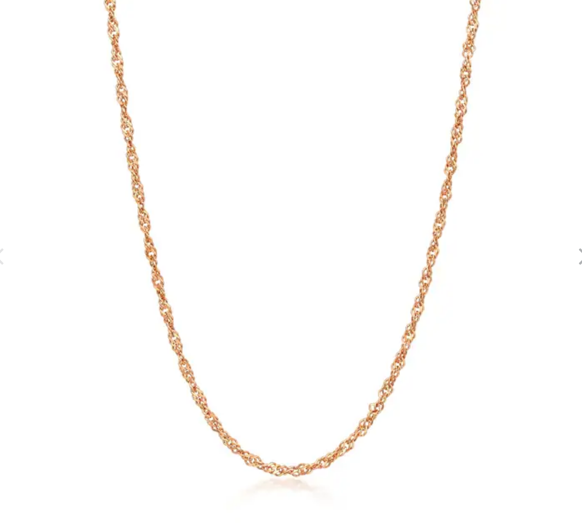 18K Rose Gold Necklace.   Non HK- EN: Selected Machinery Chain Promotion
