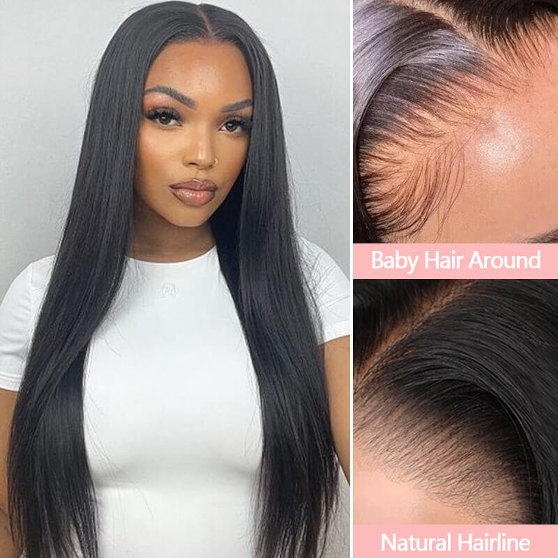 Wear & Go Glueless Wigs | Aligrace Wear And Go 6x5 Pre Cut & Pre Bleached Lace Quick & Easy Install Straight Wig