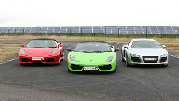 Triple Supercar Driving Blast with High Speed Passenger Ride