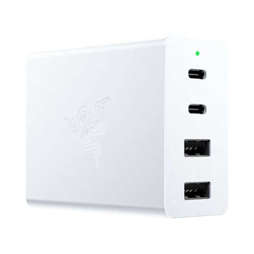 Razer USB-C 130W GaN Charger - Featuring two USB-C and two USB-A ports - Compact power - Compact form factor - Charge up to 4 devices
