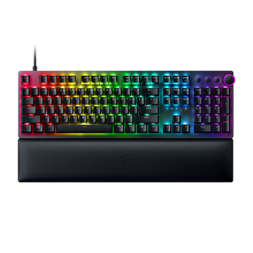 Razer Huntsman V2 - Optical Gaming Keyboard with Near-zero Input Latency - Doubleshot PBT Keycaps - Sound Dampening Foam - Clicky Purple Switch - Swiss Layout