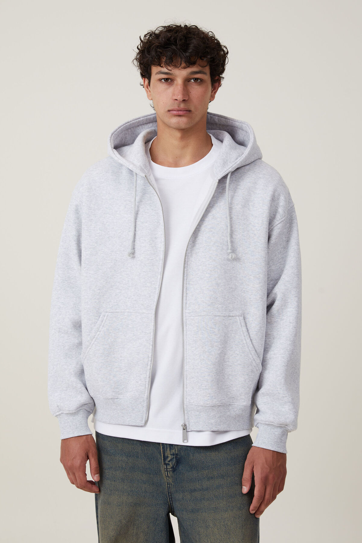Box Fit Zip Up Hoodie